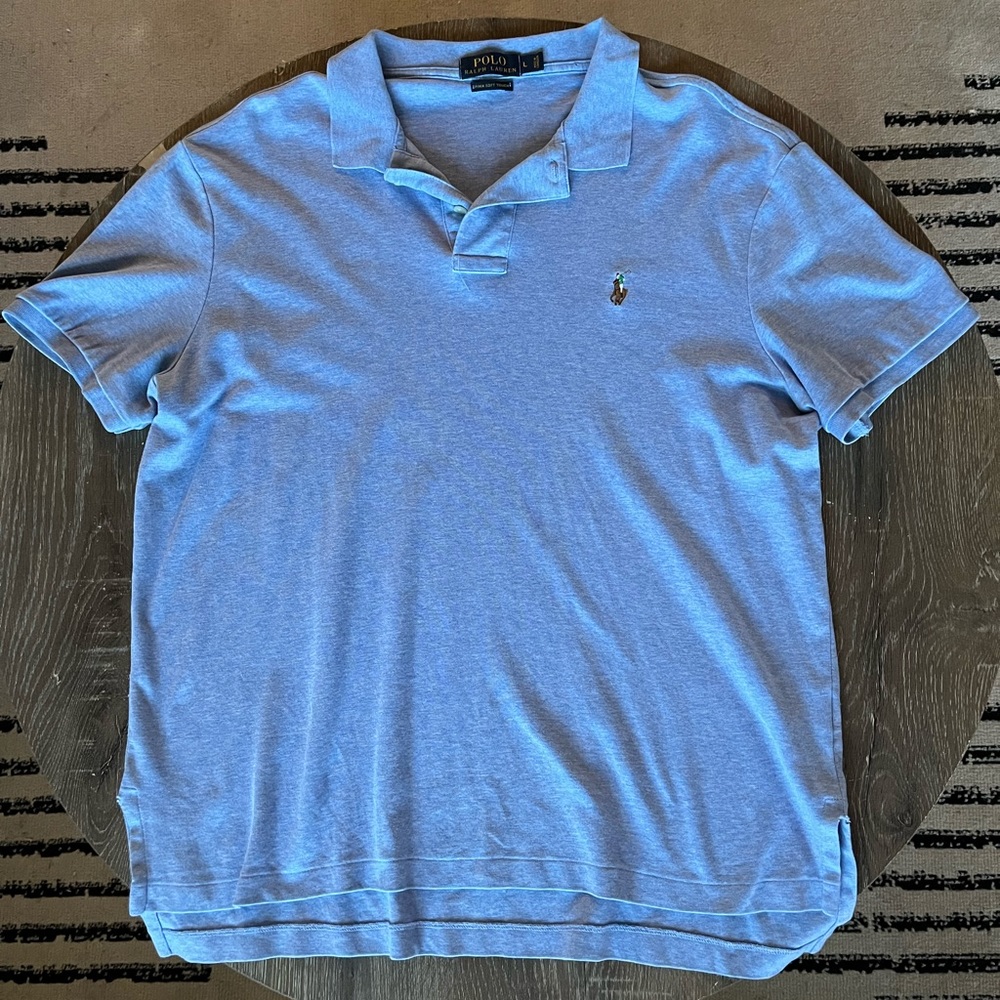Polo Ralph Lauren prima soft touch collared shirt light blue size large